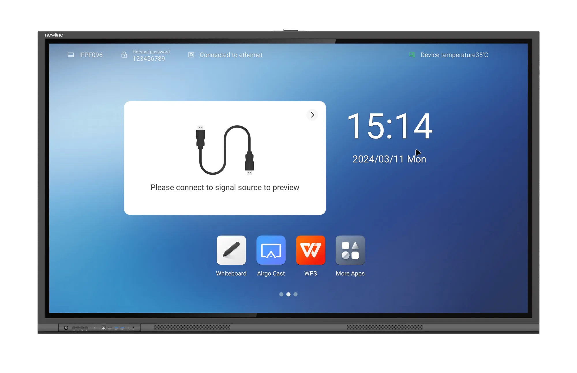 Newline TT-6523S — front with UI